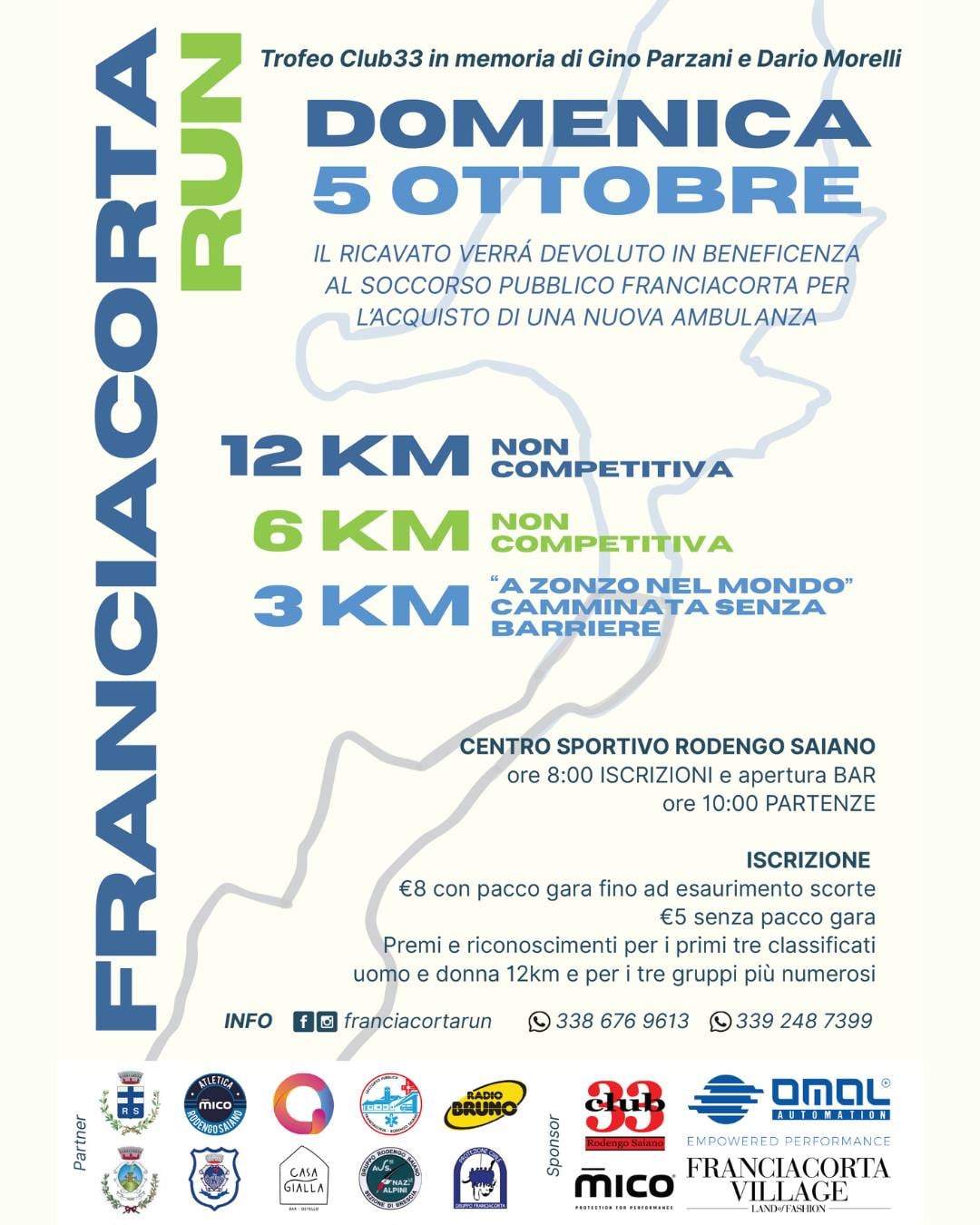 Domenica 5 ottobre arriva la Franciacorta Run!