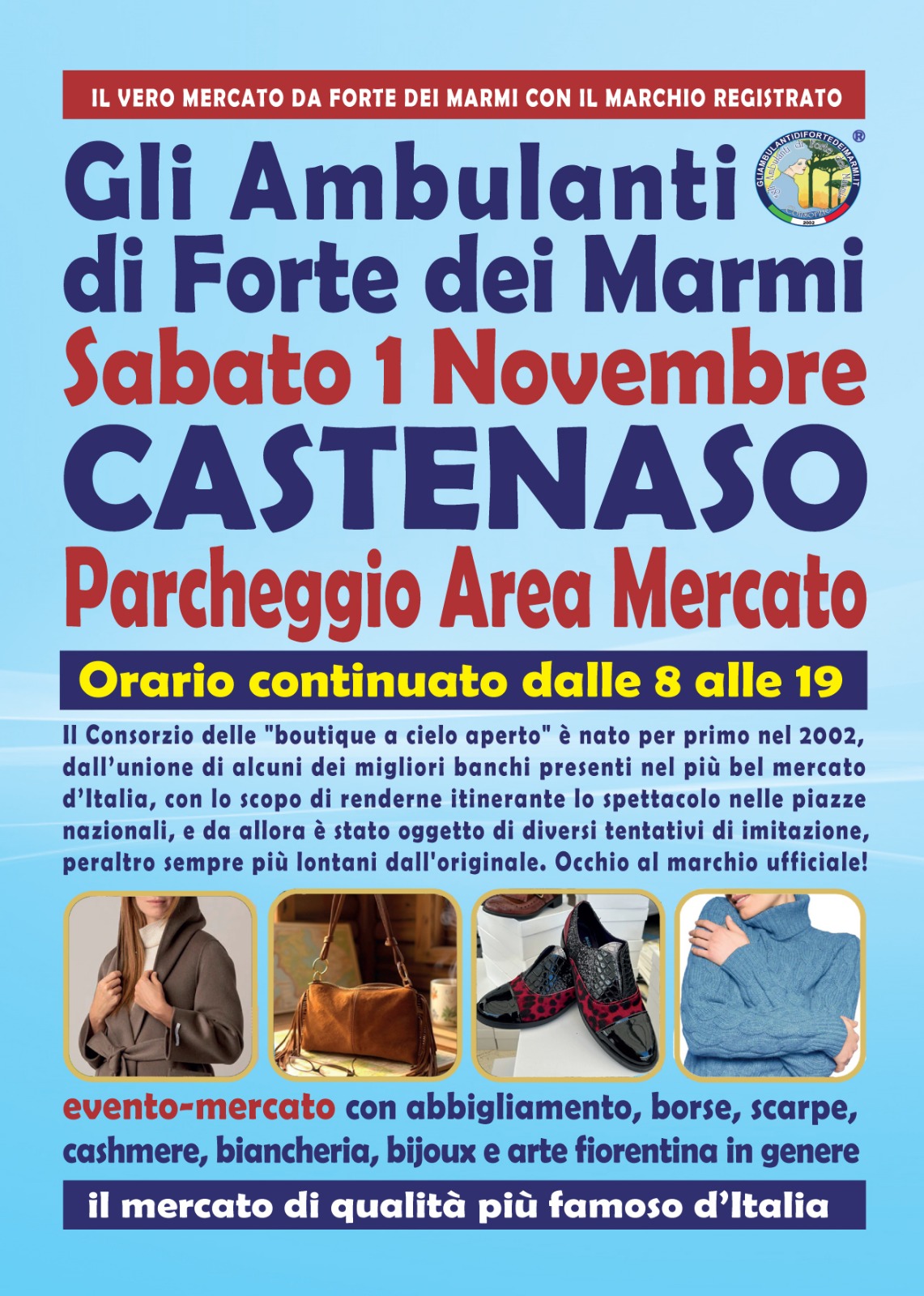 L’originale Consorzio de Gli Ambulanti di Forte dei Marmi® a CASTENASO sabato 1° novembre