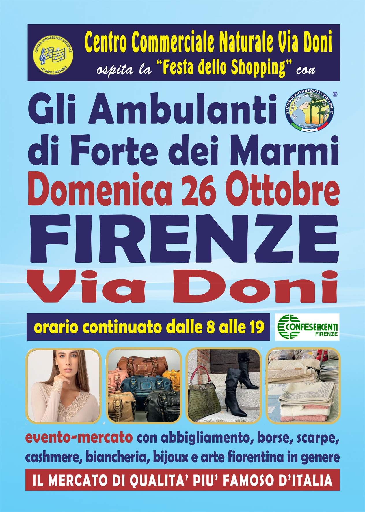 L’originale Consorzio de Gli Ambulanti di Forte dei Marmi® a FIRENZE domenica 26 ottobre