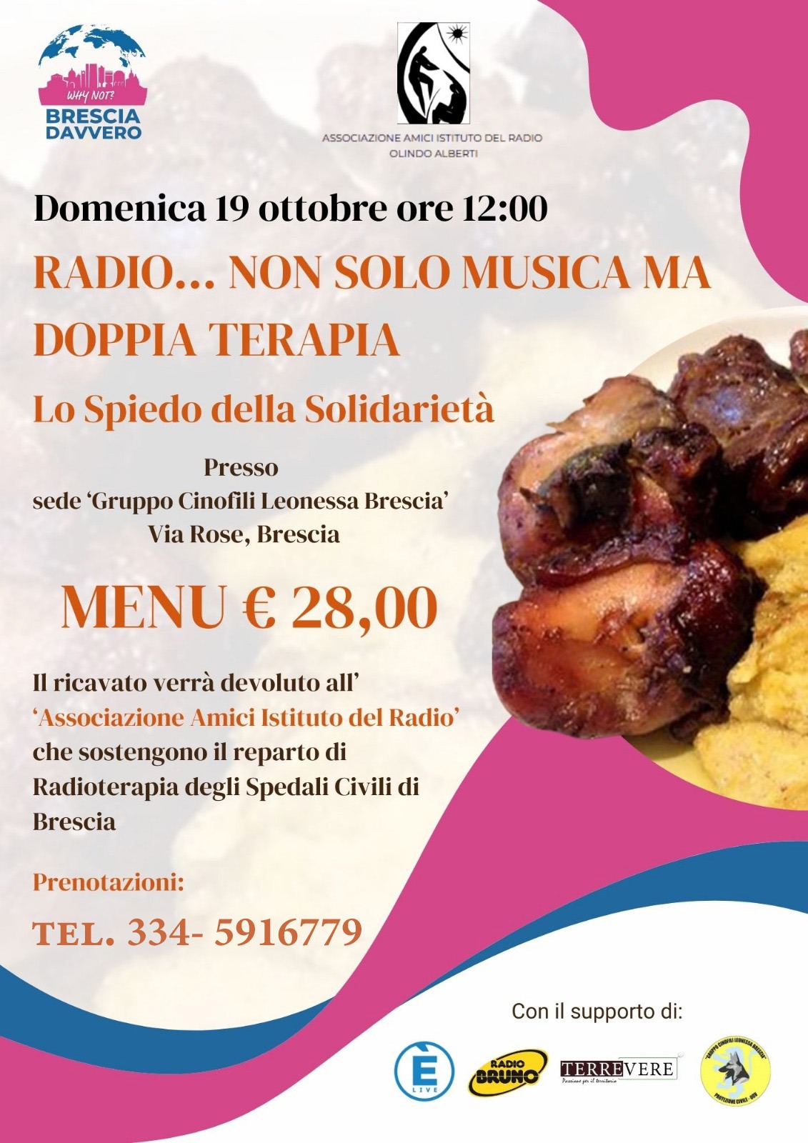 Radio: non solo musica, ma doppia terapia! Domenica 19 ottobre a Brescia