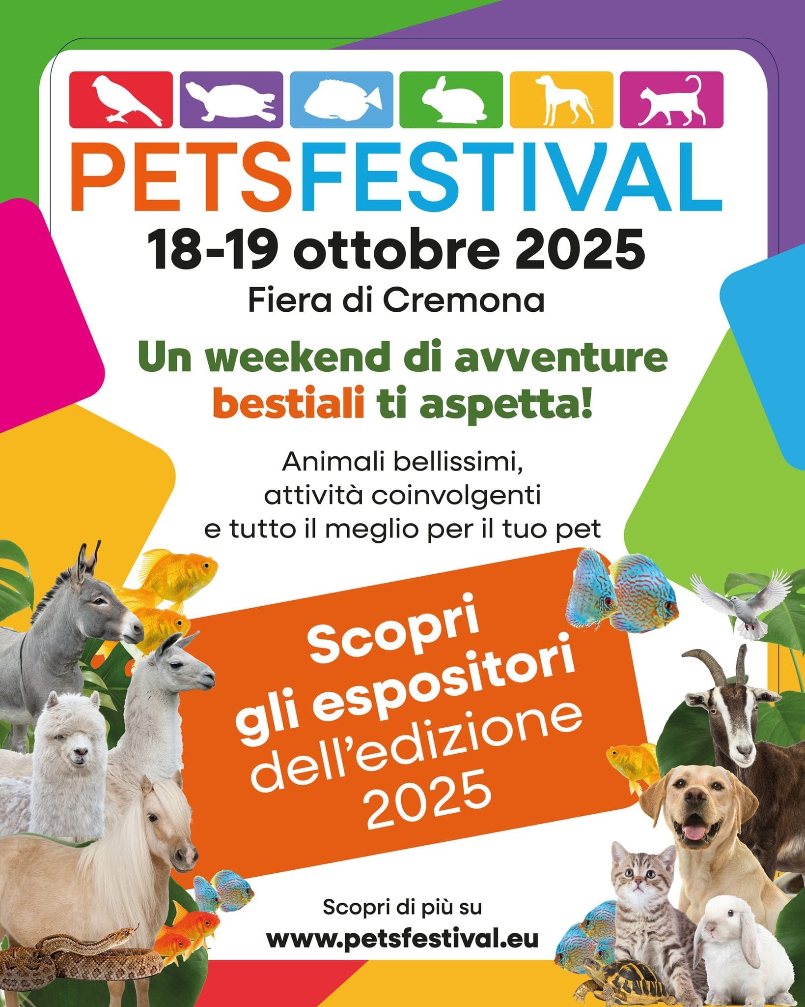Petsfestival 2025: la manifestazione all-pet più grande d’Italia! Sabato 18 e Domenica 19 Ottobre