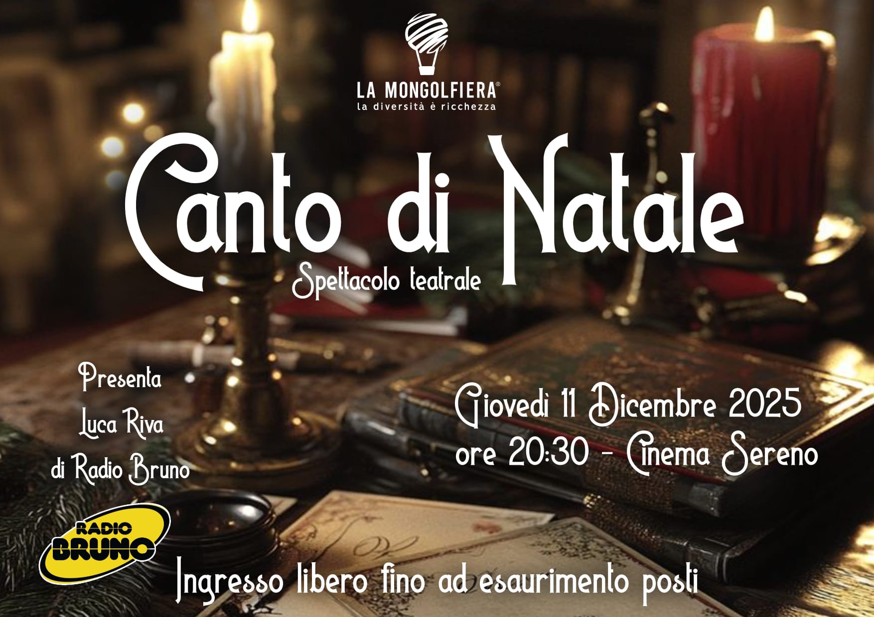 La Mongolfiera presenta lo spettacolo "Canto di Natale", giovedì 11 dicembre alle 20.30!