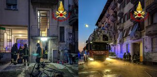Incendio in un palazzo: due persone ustionate