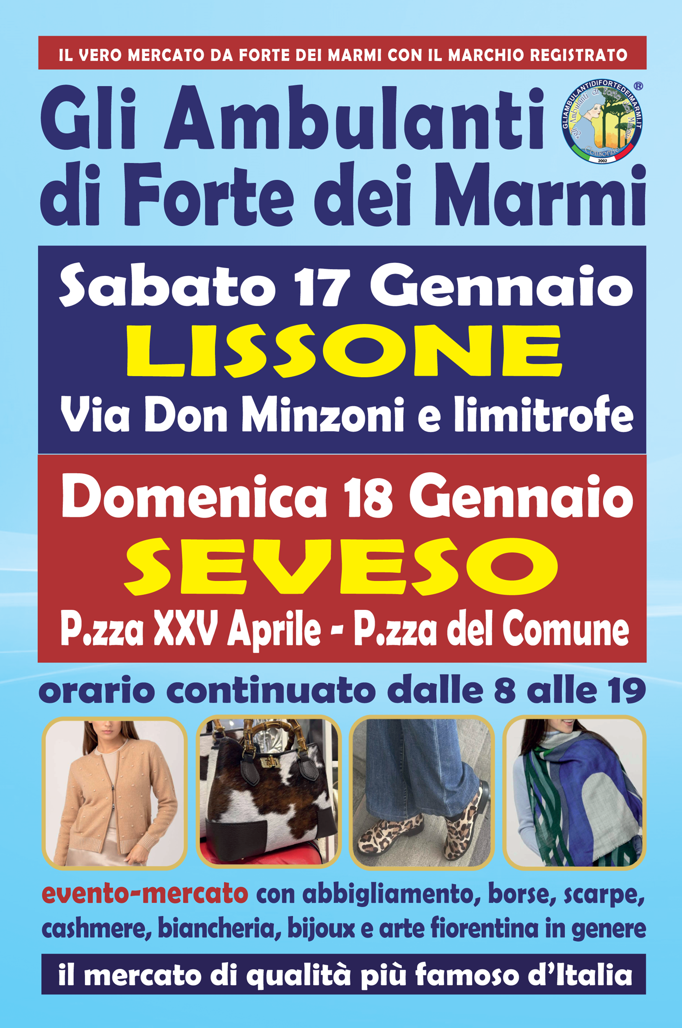 Gli ambulanti di Forte dei Marmi a Lissone e Seveso