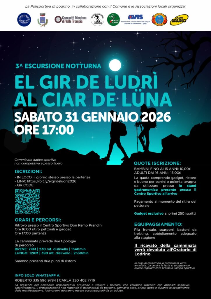 El gir de Ludrì al ciar de luna – Terza escursione notturna il 31 gennaio!