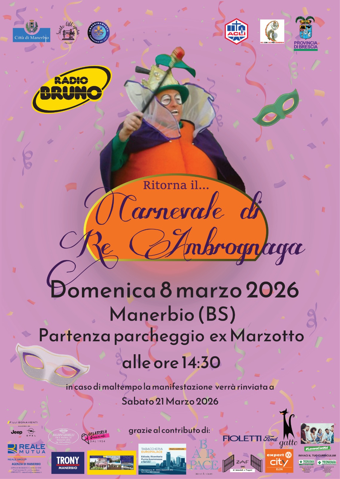 ✨ Arriva il Carnevale di Re Ambrognaga a Montichiari! ✨