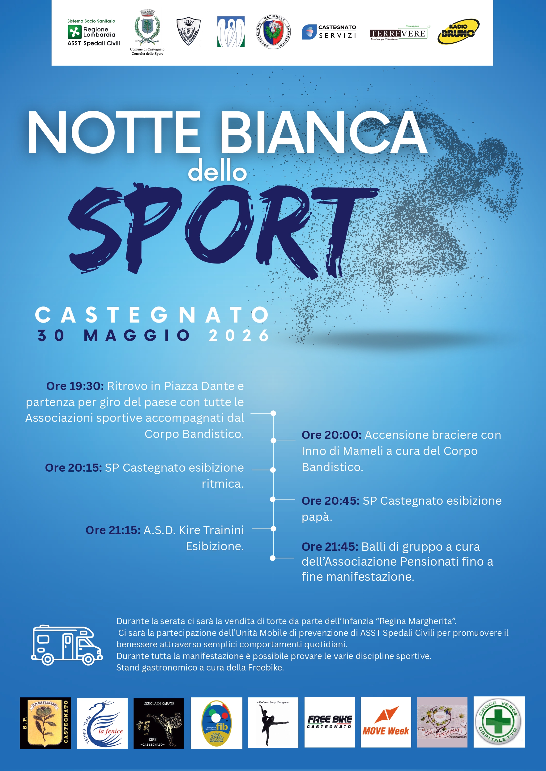 Sabato 30 maggio Castegnato si prepara alla “Notte Bianca dello Sport”