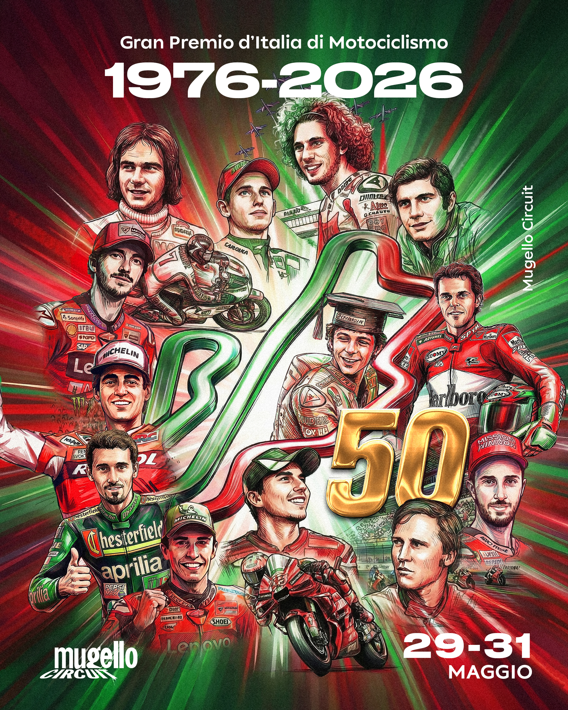 1976–2026: GP D’Italia al Mugello, 50 anni di velocità e leggende italiane