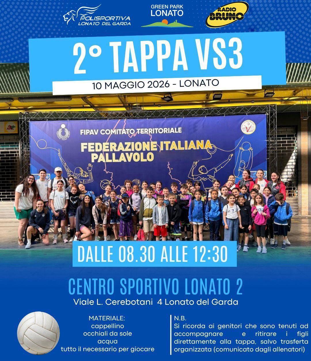 Seconda tappa VS3 – Pallavolo  il 10 maggio a Lonato del Garda