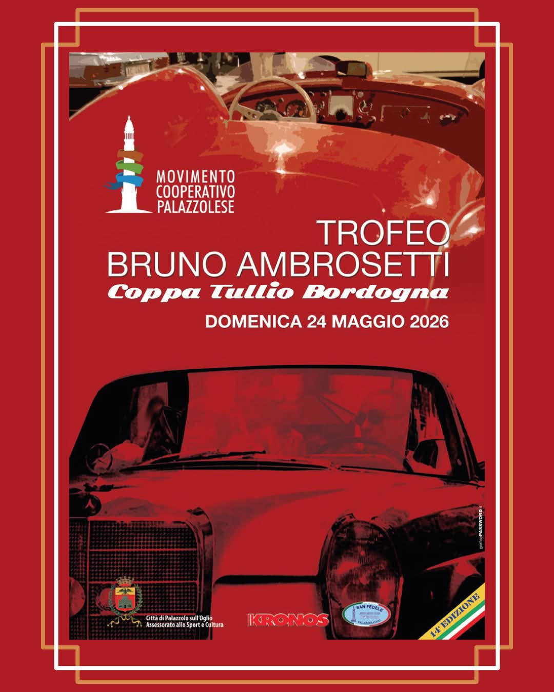 Trofeo Bruno Ambrosetti: il 24 maggio Palazzolo sull’Oglio torna capitale delle auto storiche