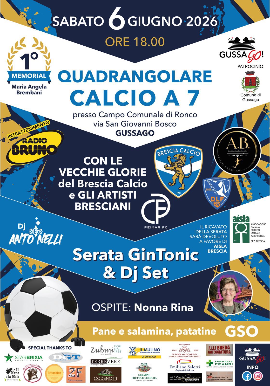 Gussago, calcio e solidarietà per il 1° Memorial Maria Angela Brembani