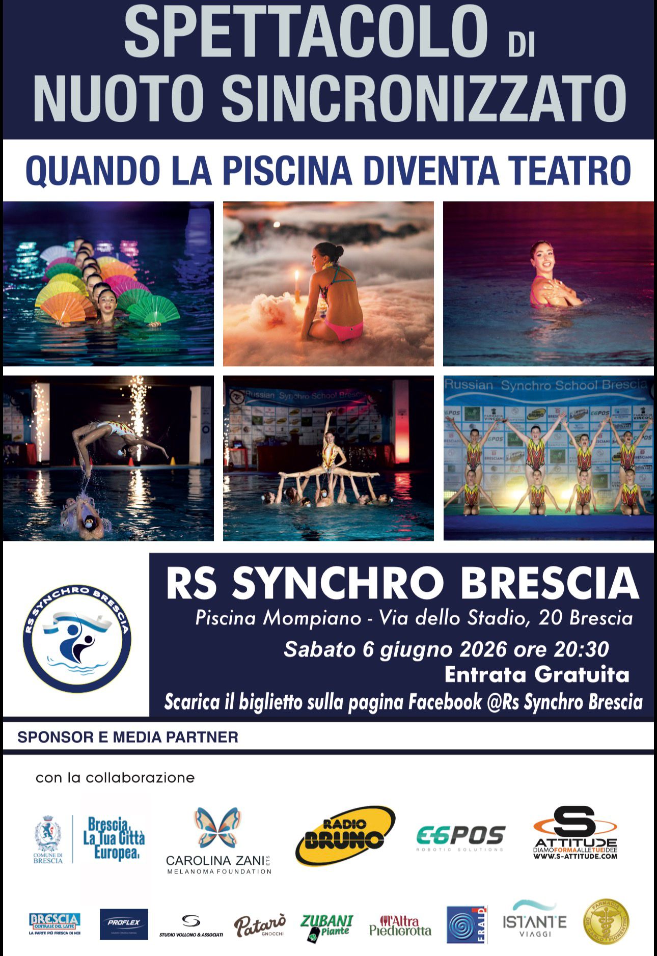 RS Synchro Brescia, a Mompiano la piscina diventa teatro con lo spettacolo di nuoto sincronizzato