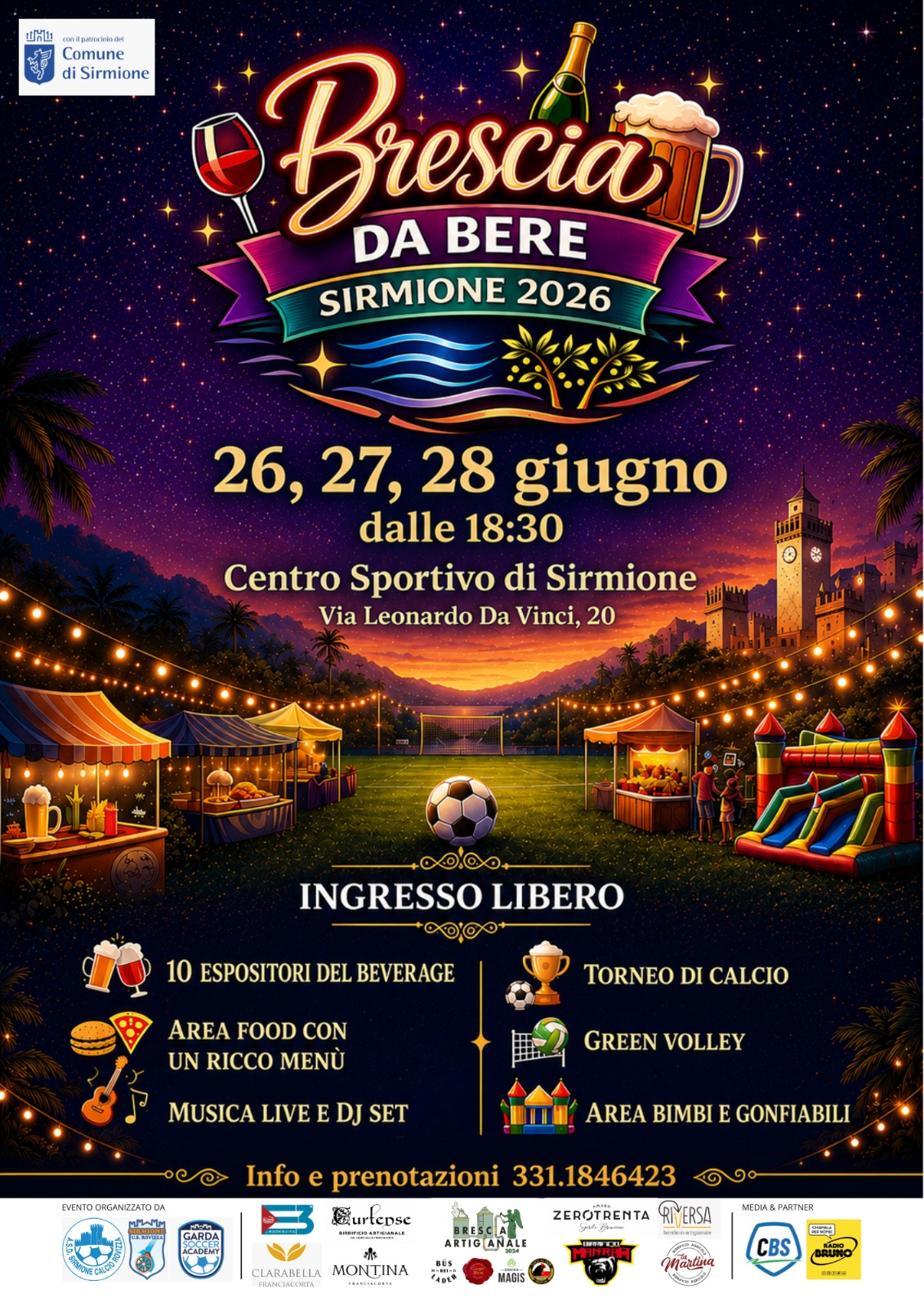 Brescia da Bere arriva a Sirmione: dal 26 al 28 giugno tre giorni di sport, musica, food e degustazioni