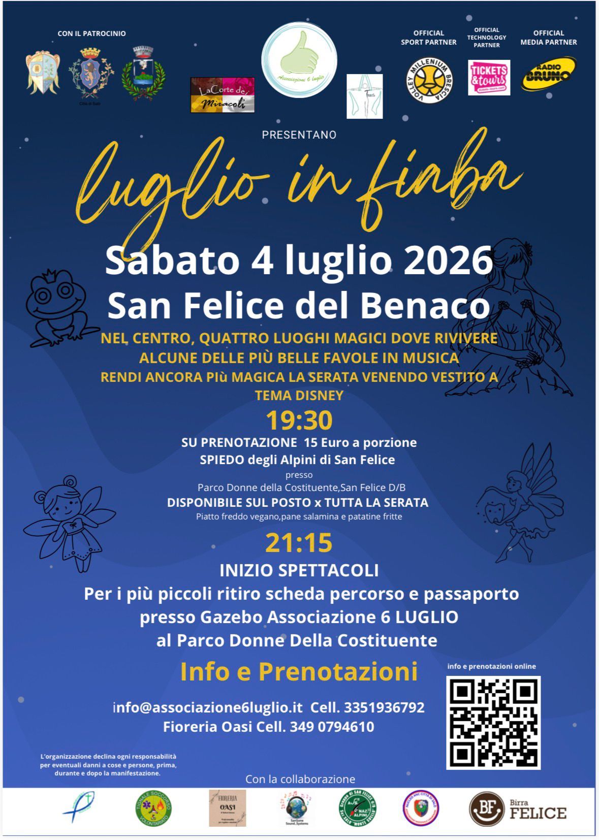 Sabato 4 luglio 2026 il centro di San Felice del Benaco ospiterà “Luglio in Fiaba”