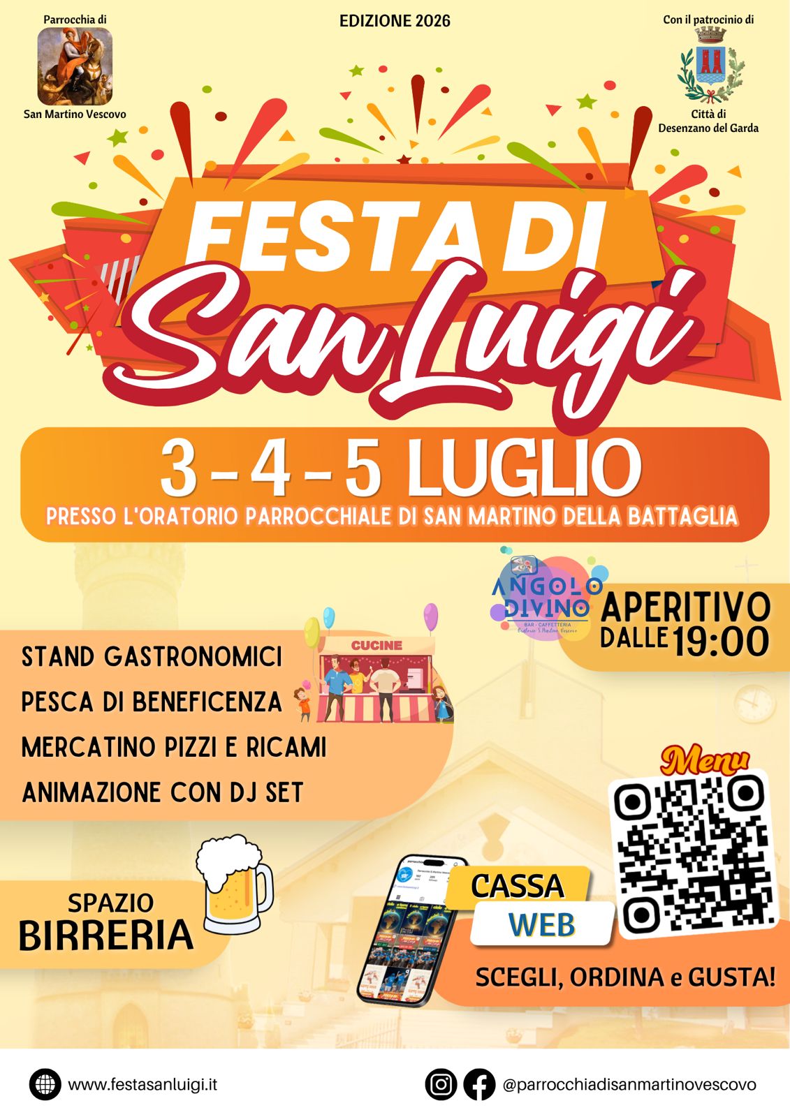 Dal 3 al 5 luglio torna la Festa di San Luigi: tre serate di gusto, musica e divertimento a San Martino della Battaglia
