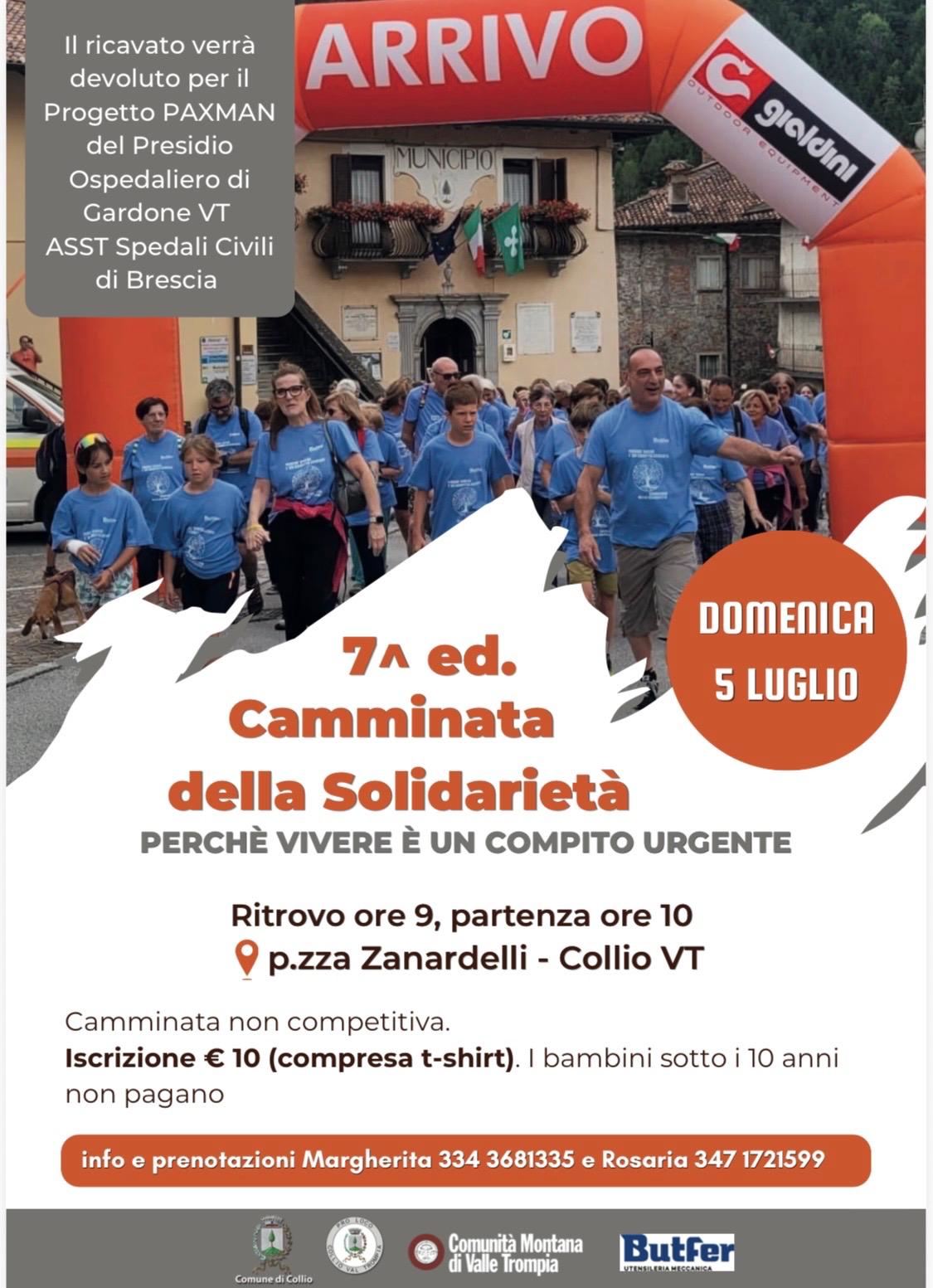Collio si mette in cammino per la solidarietà: torna la 7ª Camminata della Solidarietà