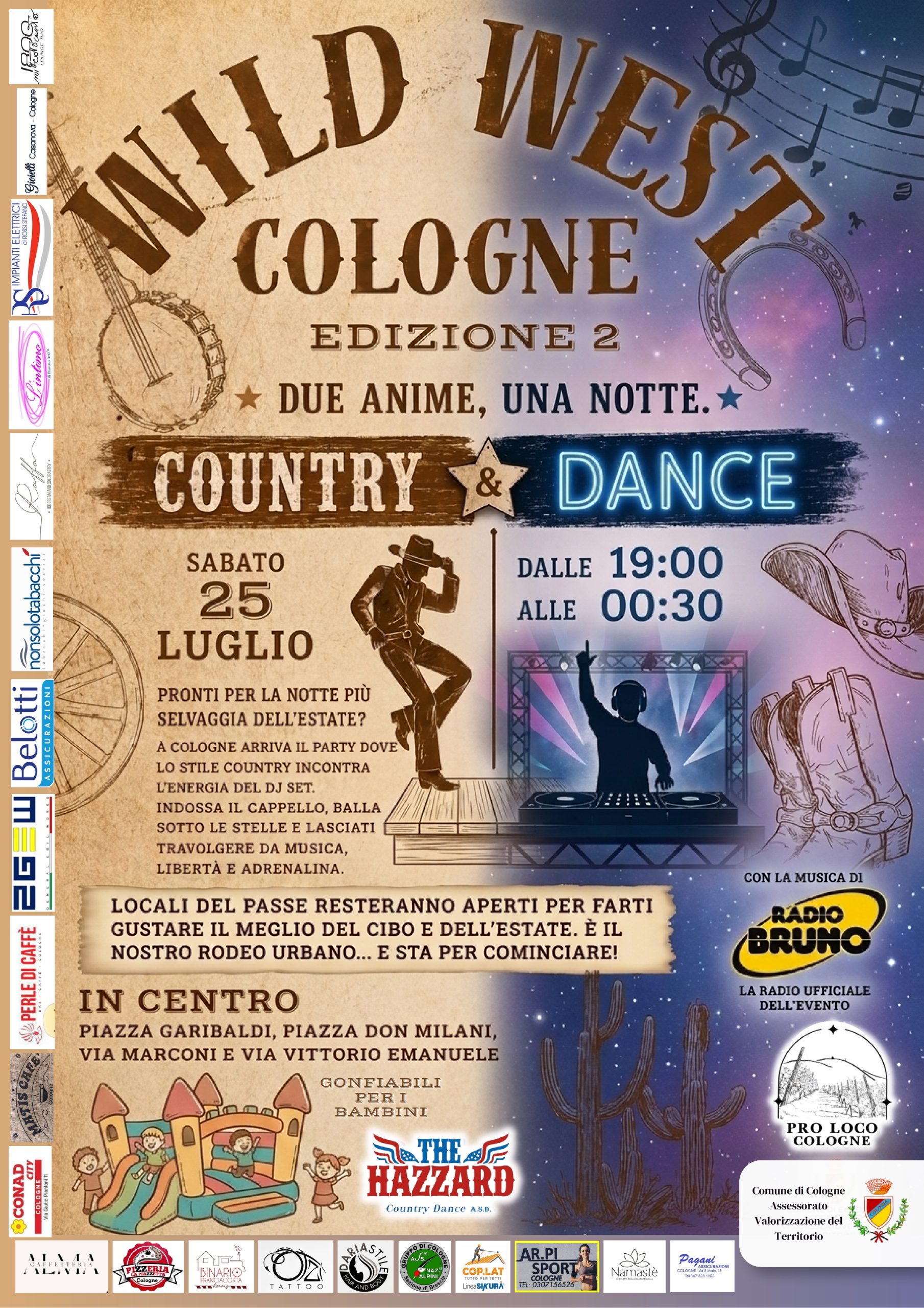 Il 25 luglio torna la WILD WEST COLOGNE