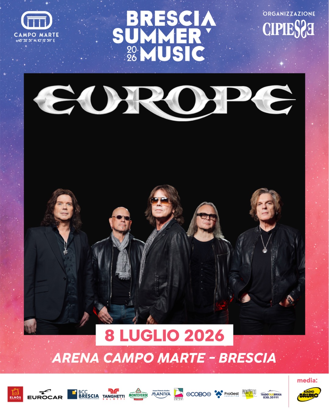 Europe in concerto a Brescia: il rock internazionale protagonista del Brescia Summer Music