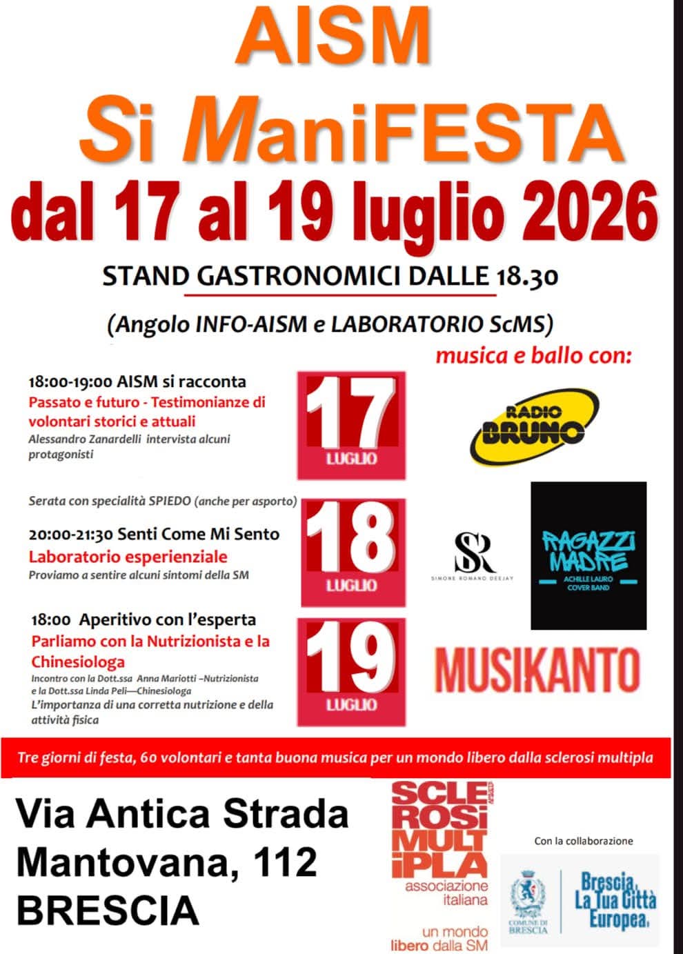 Dal 17 al 19 luglio AISM Si ManiFESTA!