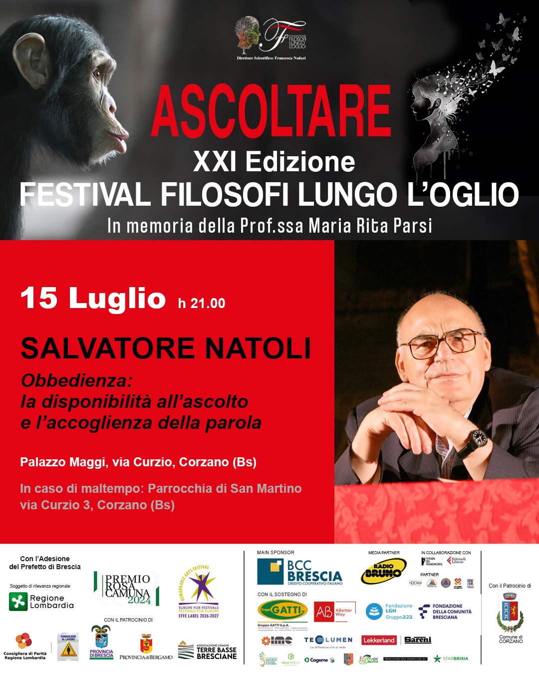 Filosofi lungo l’Oglio: mercoledì 15 luglio appuntamento con Salvatore Natoli