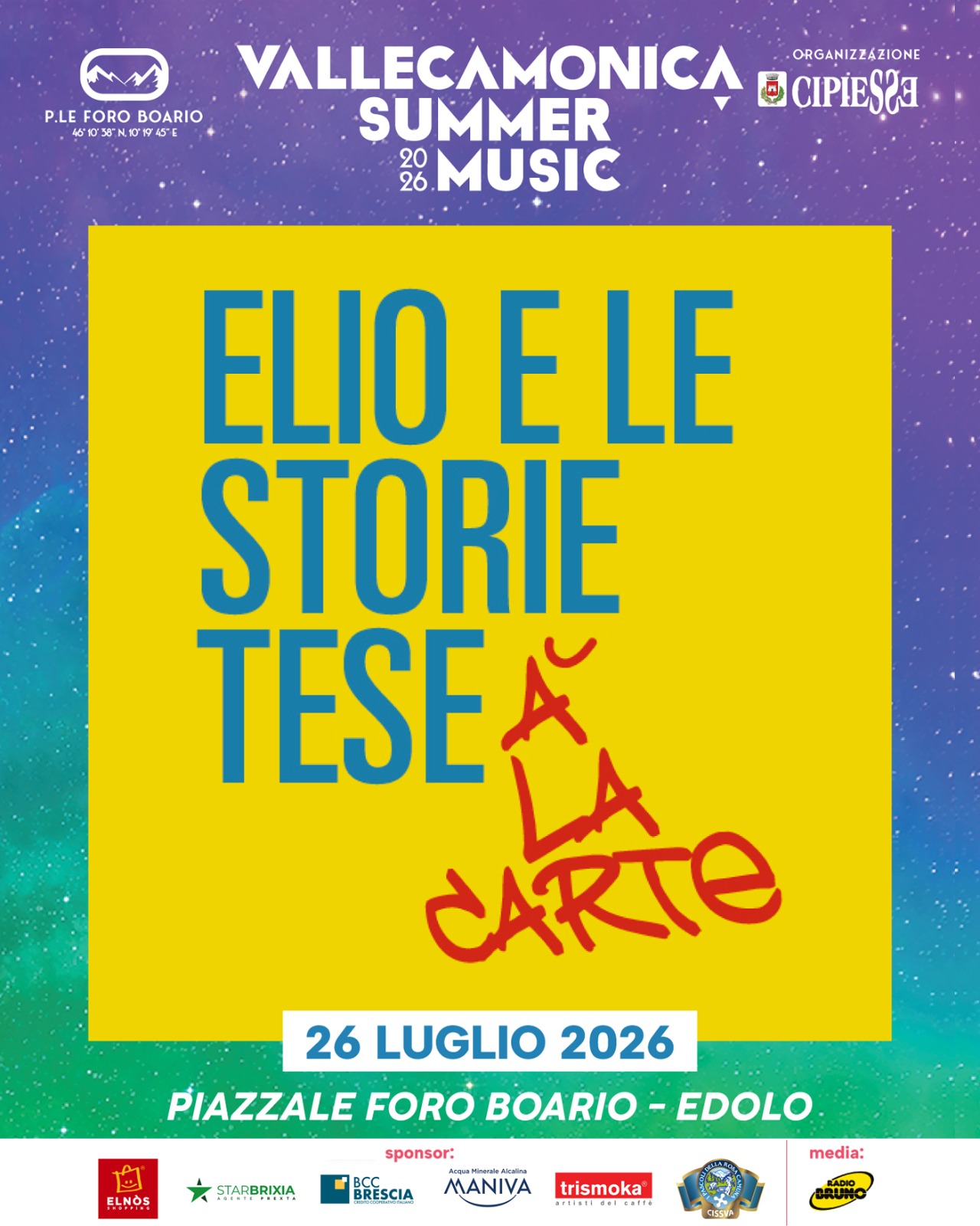 Elio e le Storie Tese arrivano a Edolo: il 26 luglio il concerto in piazzale Foro Boario