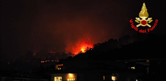 Incendio boschivo sul Monte Goj: 50 persone sfollate