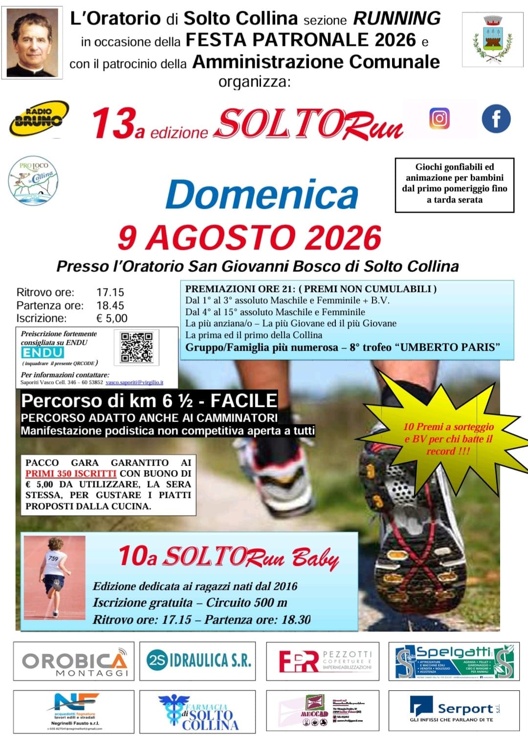 SOLTO RUN 2026: domenica 9 agosto torna la corsa non competitiva tra sport, divertimento e festa