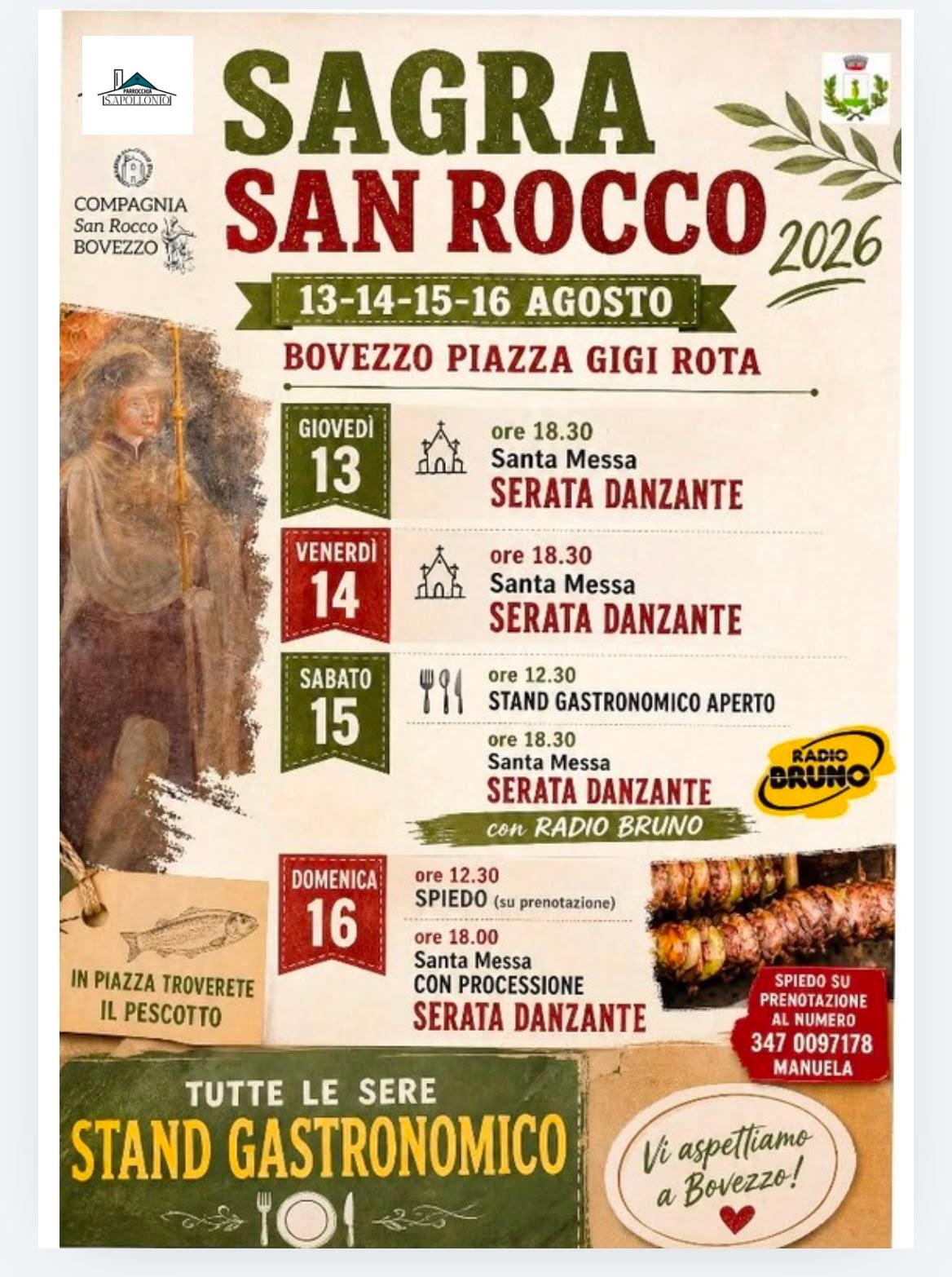 Bovezzo, torna la Sagra di San Rocco dal 13 al 16 agosto