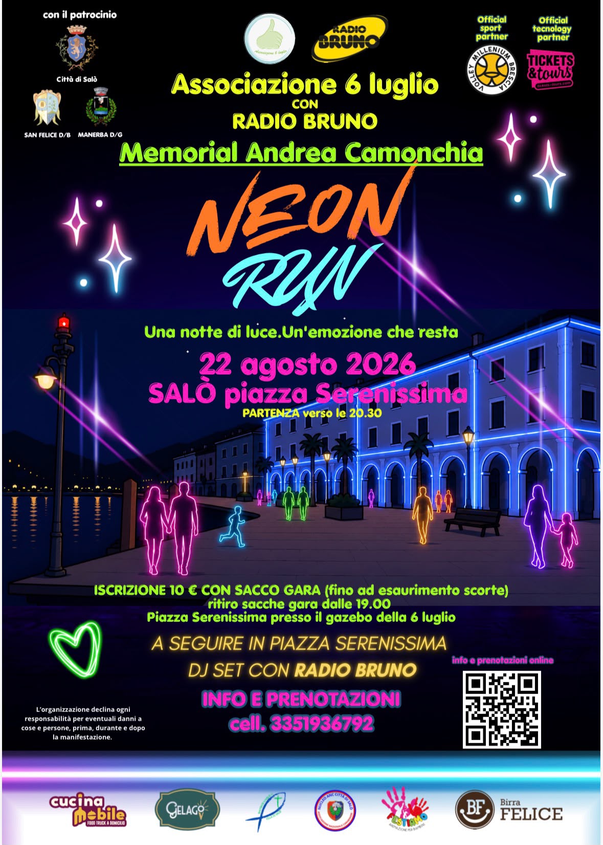 Neon Run 2026: Salò si illumina per il Memorial Andrea Camonchia