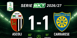 Carrarese, ad Ascoli un punto che sa di crescita