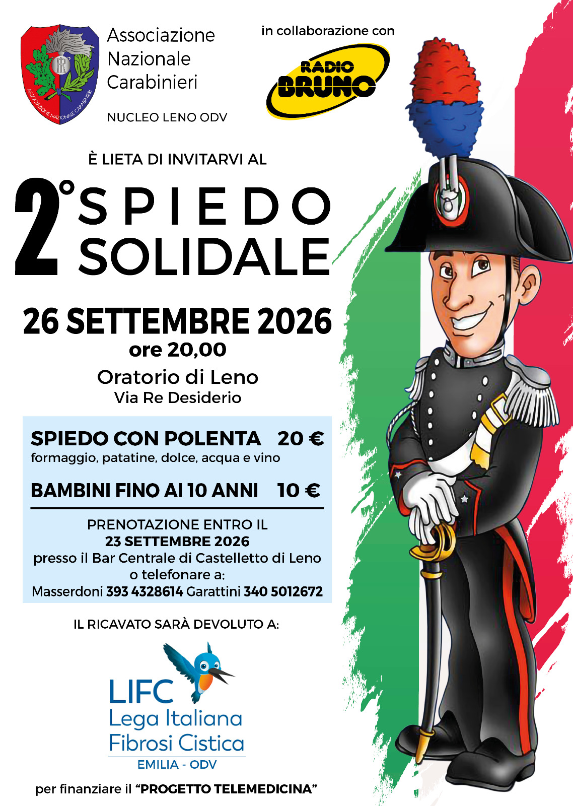 A Leno il secondo Spiedo Solidale dell’Associazione Nazionale Carabinieri