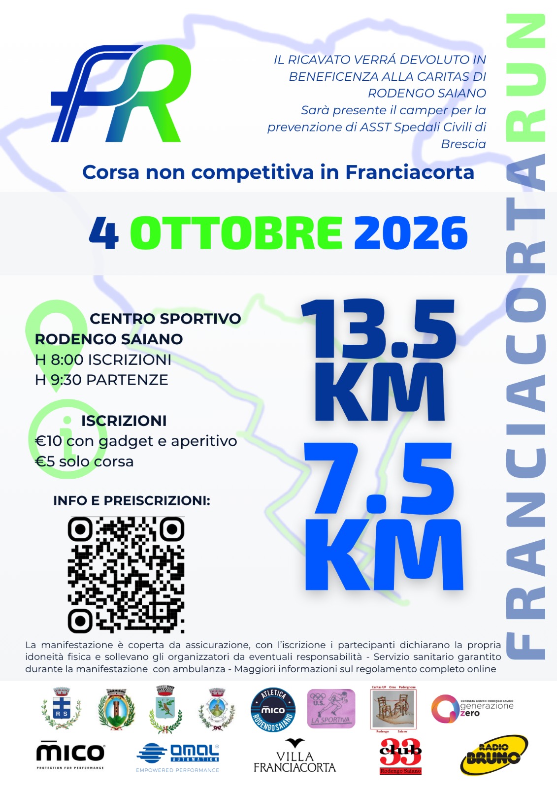 Franciacorta Run, il 4 ottobre torna la corsa della solidarietà