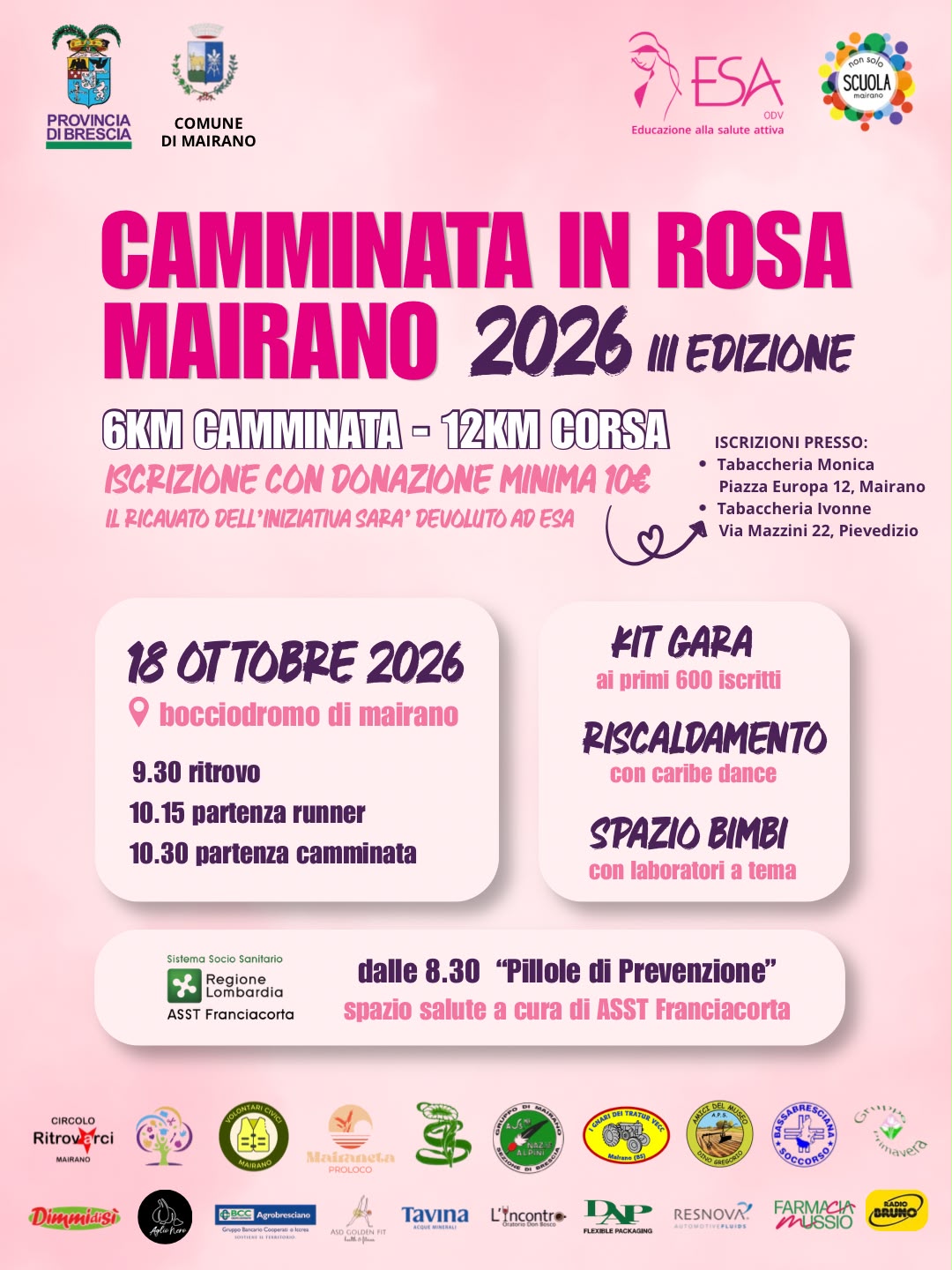 Mairano si tinge di rosa: il 18 ottobre torna la Camminata in Rosa