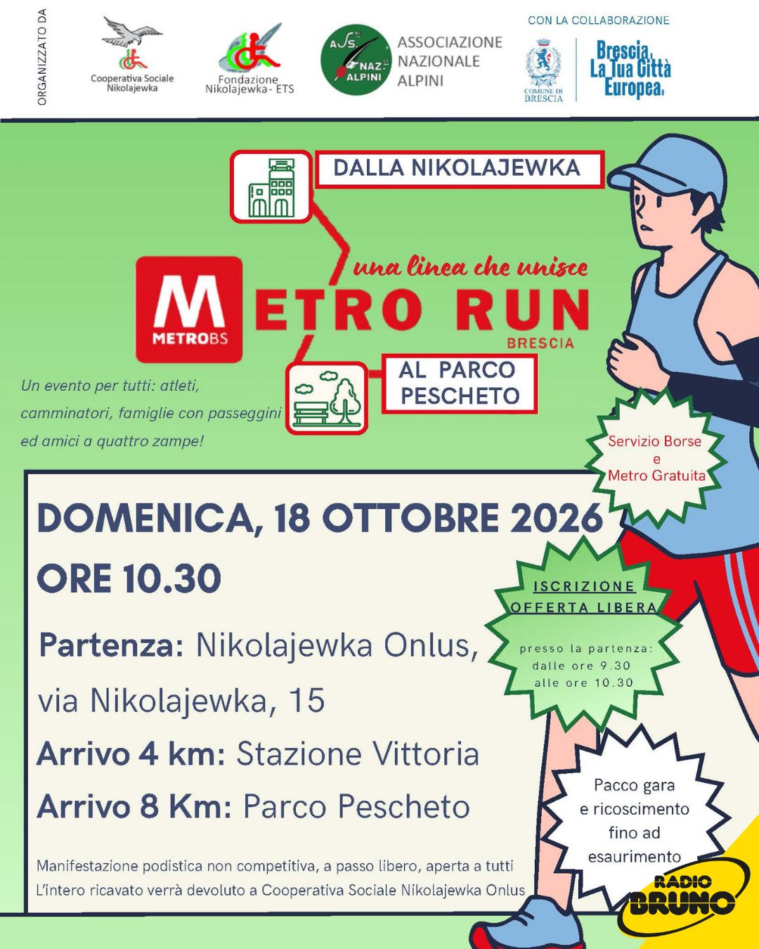 Metro Run 2026, Brescia corre lungo la metropolitana tra sport e solidarietà