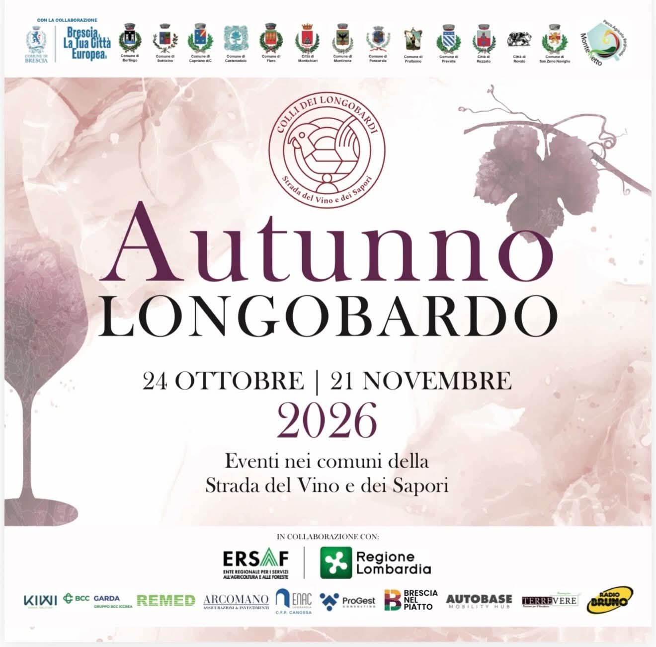 Autunno Longobardo, un viaggio tra vini, sapori e borghi bresciani: appuntamenti fino al 21 novembre