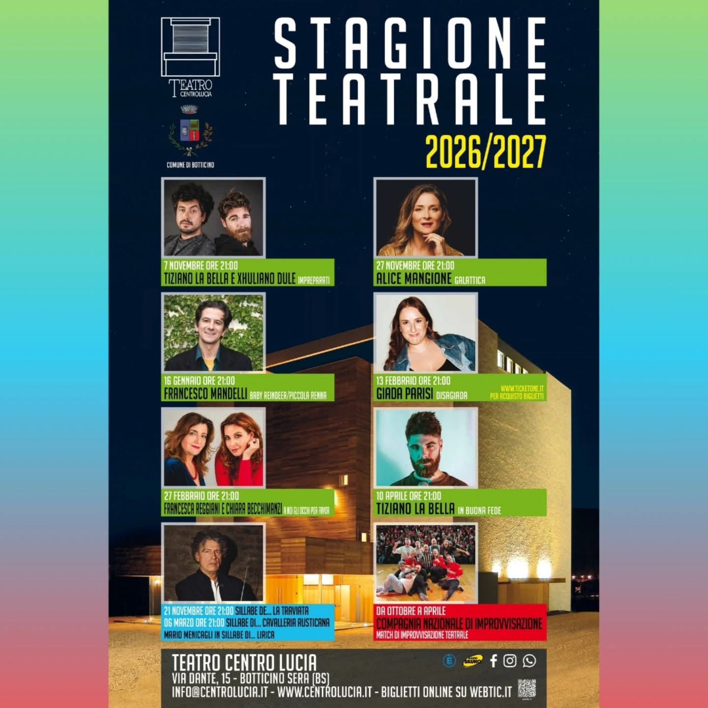 Bruno Bruno media partner della Stagione Teatrale 2026/27 del Teatro Centro Lucia!